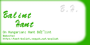 balint hant business card